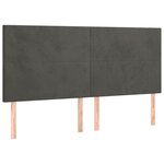 vidaXL Têtes de lit 4 Pièces Gris foncé 80x5x78/88 cm Velours