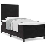 Lit Box Spring vidaXL avec Matelas Noir 80x200 cm Velours