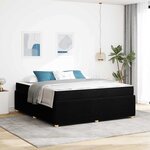 vidaXL Cadre de lit avec matelas avec matelas Noir 180 x 200 cm tissu