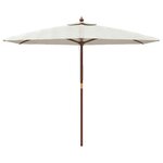 vidaXL Parasol de jardin avec mât en bois sable 299x240 cm