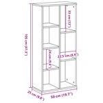 Bibliothèque vidaXL Noir Chêne 50x25x105 cm Bois d'ingénierie