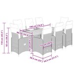 vidaXL Ensemble de bistro de jardin 9 Pièces coussins gris poly rotin