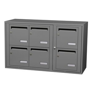 Bloc collectif Leabox 3x2 grade 3 simple face intérieur fixation murale gris poussière ral 7037 finition brillante