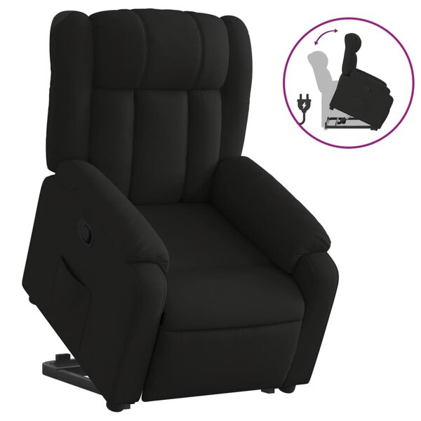 vidaXL Fauteuil inclinable noir tissu