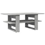 vidaXL Table basse gris béton 102x55x42 cm bois d'ingénierie