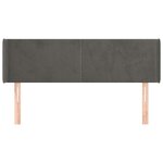 vidaXL Tête de lit avec oreilles Gris foncé 147x16x78/88 cm Velours