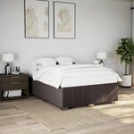 vidaXL Cadre de lit sans matelas marron foncé 140x190 cm tissu