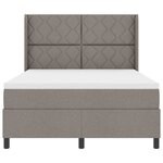 vidaXL Lit à ressort LED avec matelas Taupe 160 x 200 cm tissu