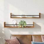 vidaXL Étagère Murale avec étagère 2 Pièces Bois ancien 80 x 16 x 14 cm