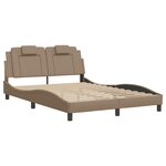 vidaXL Cadre de lit avec tête de lit Cappuccino 140x190 cm Similicuir
