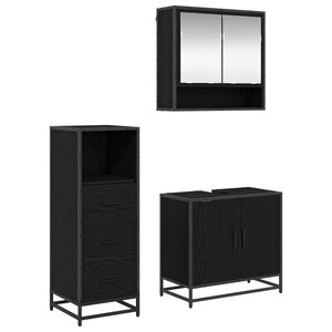 vidaXL Ensemble de mobilier de salle de bain 3 Pièces Chêne noir