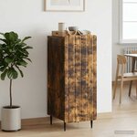 vidaXL Buffet Chêne fumé 34 5 x 33 x 92 cm Bois d'ingénierie