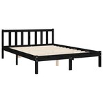 vidaXL Cadre de lit avec tête de lit noir 140x190 cm bois massif