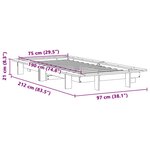 vidaXL Cadre de lit sans matelas blanc 75x190 cm bois de pin massif