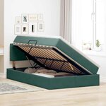 vidaXL Lit de Rangement avec matelas Vert foncé 120 x 200 cm Velours