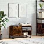 vidaXL Armoire à disques chêne fumé 85x38x48 cm bois d'ingénierie