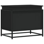 vidaXL Boîte de rangement avec couvercle noir bois d'ingénierie