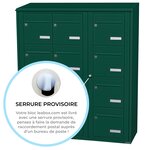 Bloc collectif Leabox  3x4  grade 3  simple face  extérieur  fixation murale  vert mousse ral 6005 finition brillante