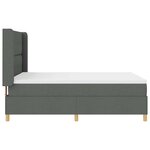 vidaXL Lit à ressorts avec matelas Gris foncé 160 x 200 cm tissu