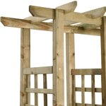 vidaXL Pergola de jardin avec banc et jardinières Bois de pin imprégné