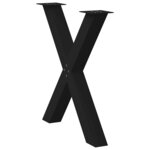 vidaXL Pieds de table à manger en forme de X  3 pièces  noir  80 x (72-73) cm  acier