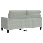 vidaXL Canapé à 2 places Gris clair 140 cm Velours