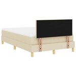 vidaXL Lit boxspring avec matelas Crème 120 x 190 cm tissu