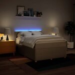 vidaXL Sommier à lattes de lit avec matelas Crème 140x200 cm Tissu