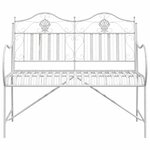 vidaXL Banc de jardin Blanc 104 x 54 x 93cm Acier