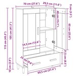 vidaXL Haut Armoire Chêne noir 70 x 31 x 115 cm Bois d'ingénierie