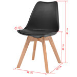 vidaXL Chaises à manger lot de 6 Noir Plastique