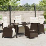 vidaXL Ensemble de salle à manger de jardin 5 pièces en Rattan Poly Brun