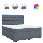 vidaXL Sommier à lattes de lit et matelas Gris foncé 180x200cm Velours