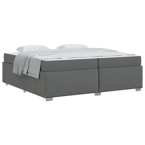 vidaXL Cadre de lit avec matelas Gris foncé 200 x 200 cm tissu