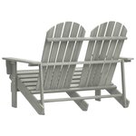 vidaXL Chaise de jardin Adirondack 2 places bois de sapin massif gris