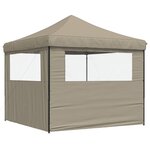 vidaXL Tente de fête 292 x 292 x 315 cm Taupe Tissu Oxford