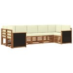 vidaXL Ensemble de canapés d'extérieur 6 pc Naturel et Crème