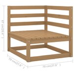 vidaXL Salon de jardin 4 Pièces marron miel bois de pin massif