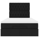 vidaXL Cadre de lit ottoman avec matelas noir 120x200cm tissu