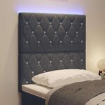 vidaXL Tête de Lit LED Argyle Gris foncé 80 cm Velours