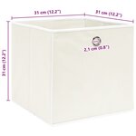 vidaXL Boîtes de rangement 4 Pièces Blanc 32x32x32 cm Tissu
