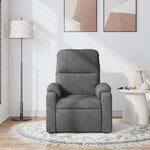 vidaXL Fauteuil inclinable de massage gris foncé tissu microfibre