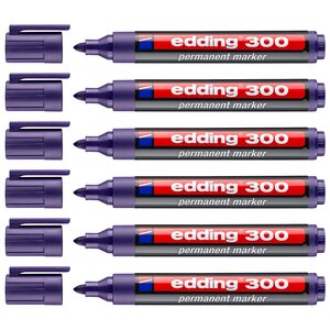 Marqueur Permanent 300 Violet Pointe Ronde 1 5-3 mm x 6 EDDING