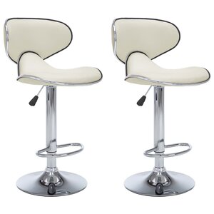 vidaXL Tabourets de bar lot de 2 crème similicuir
