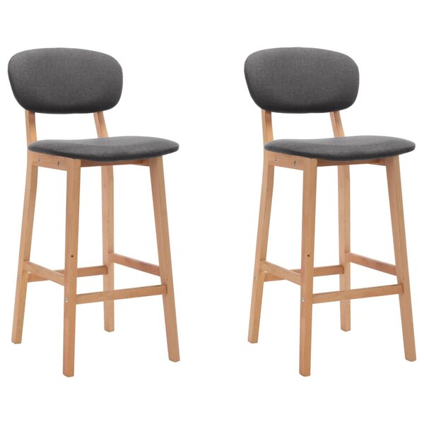vidaXL Tabourets de bar lot de 2 gris foncé tissu