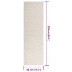 vidaXL Tapis ZIZUR crème 80x250 cm aspect de jute intérieur extérieur