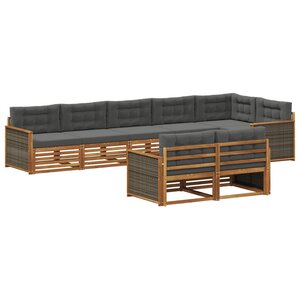 vidaXL Ensemble de canapés d'extérieur 8 pc Naturel et Anthracite