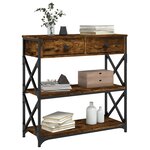 vidaXL Table console chêne fumé 75x28x75 cm bois d'ingénierie