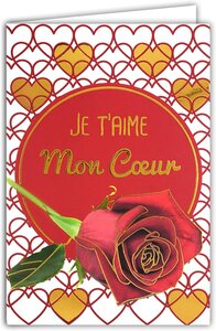 Carte Je t'aime Saint Valentin 14 février Amour I Love you + Enveloppe 12x17 5cm