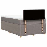 vidaXL Sommier à lattes de lit avec matelas Taupe 120x200 cm Tissu